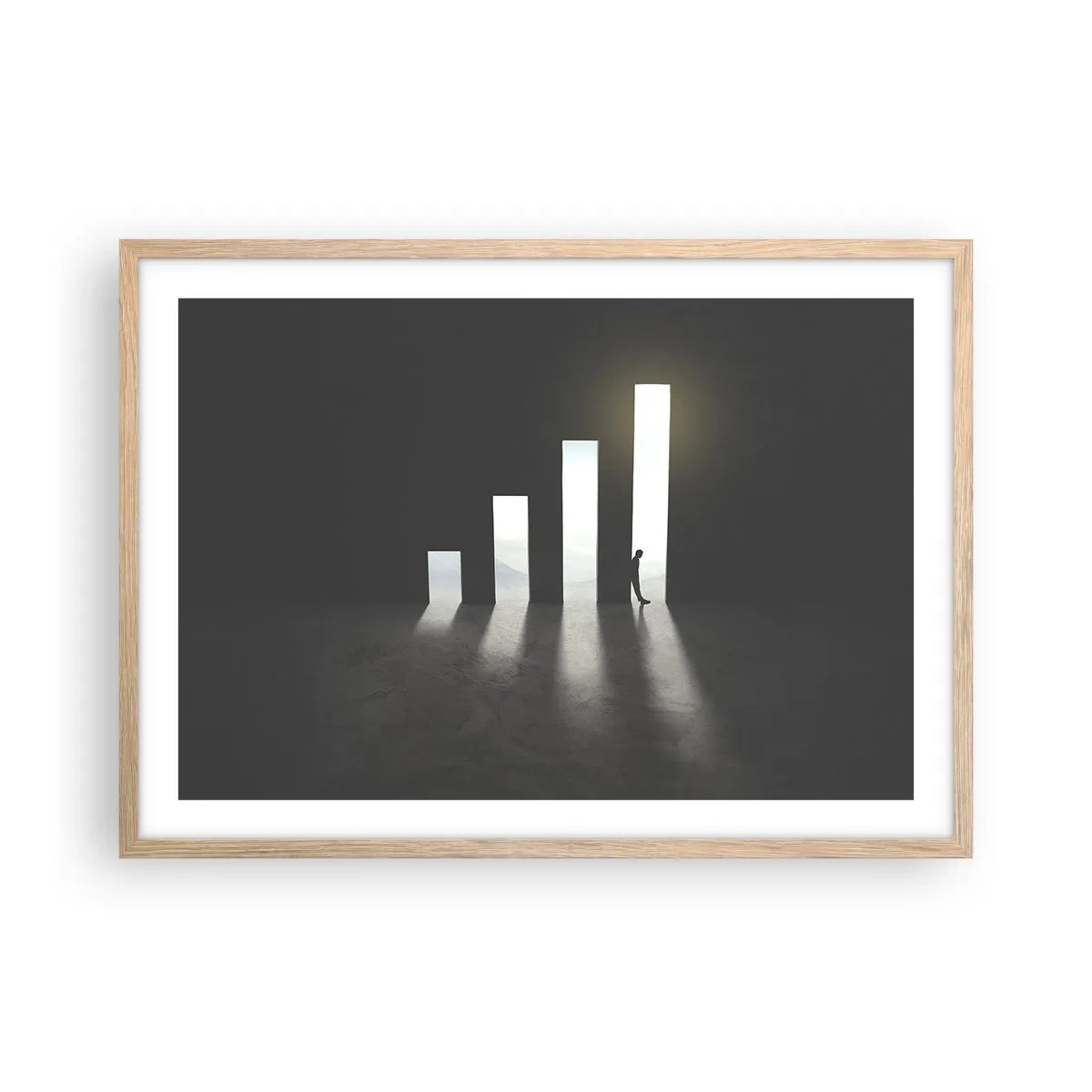 Plagát v ráme zo svetlého duba - Úspech – impresia - 70x50 cm