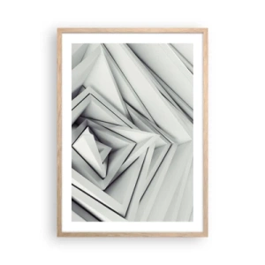 Plagát v ráme zo svetlého duba - Symfónia ostrých uhlov - 50x70 cm