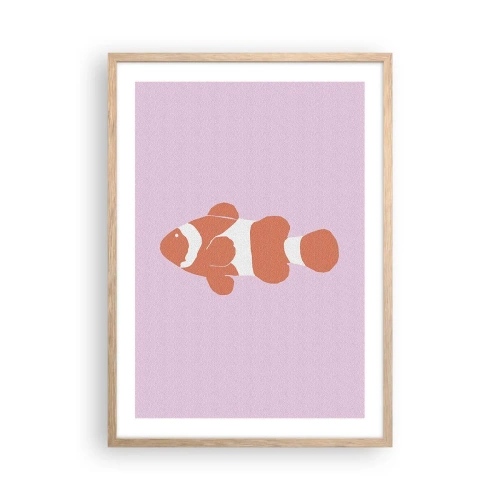 Plagát v ráme zo svetlého duba - Korále jej pristanú - 50x70 cm