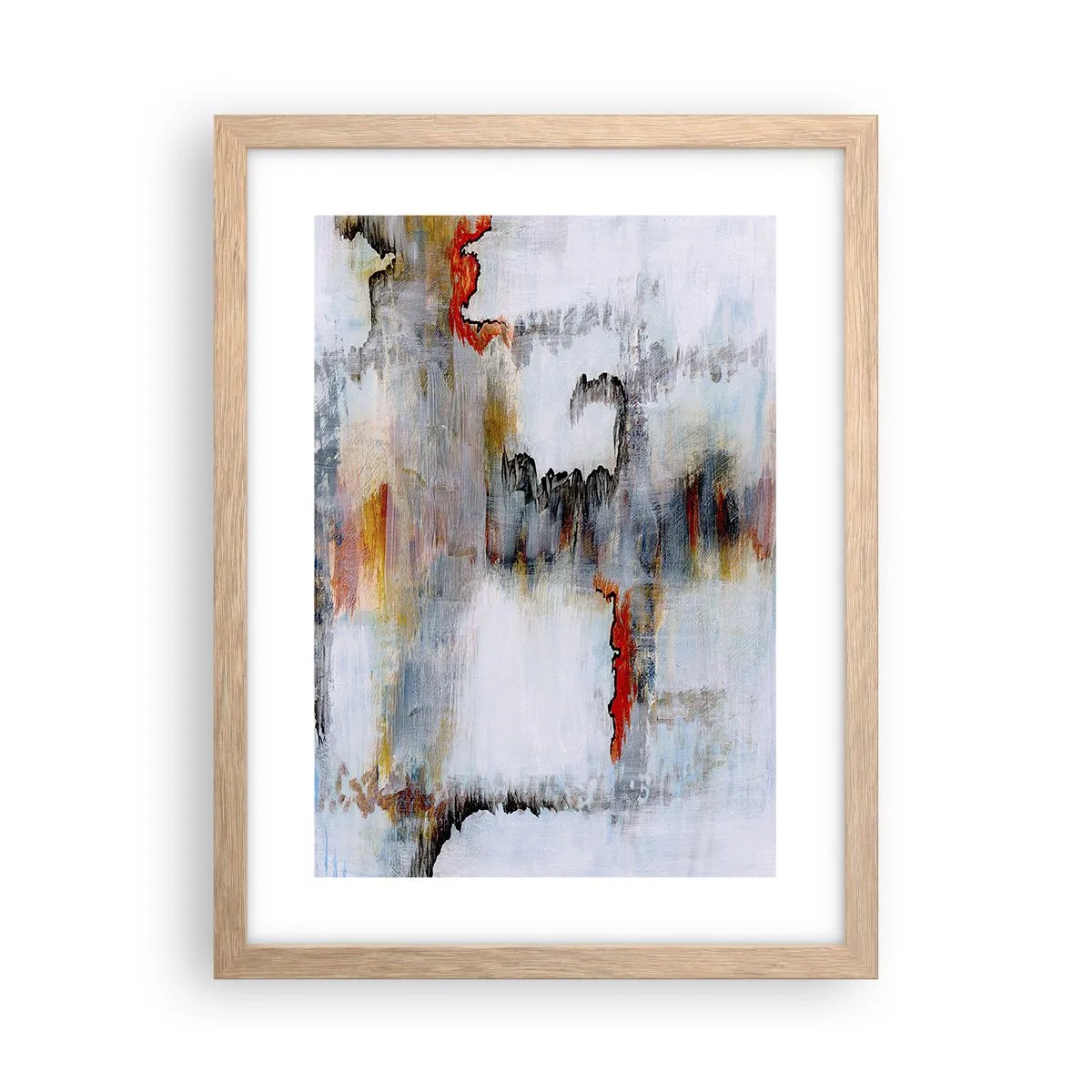 Plagát v ráme zo svetlého duba - Paličkou po vode - 30x40 cm