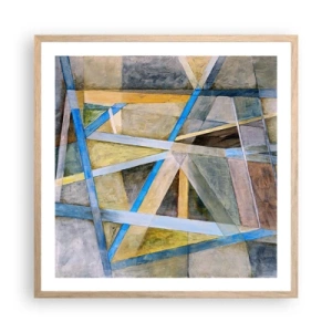 Plagát v ráme zo svetlého duba - Priamo alebo diagonálne? - 60x60 cm