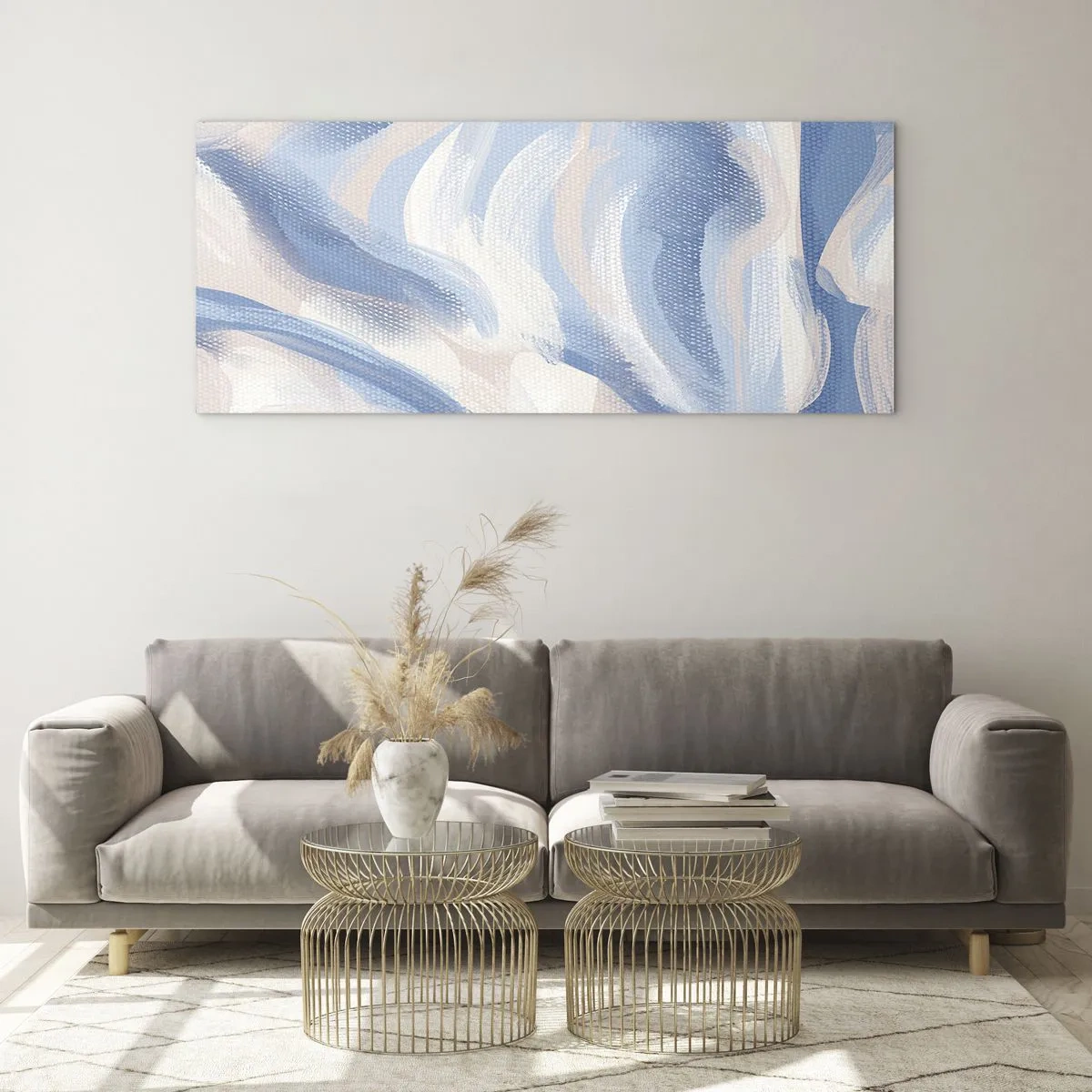 Obraz na skle - Modré kolísanie - 100x40 cm