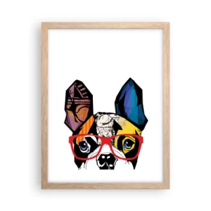 Plagát v ráme zo svetlého duba - Intelektuál - 30x40 cm