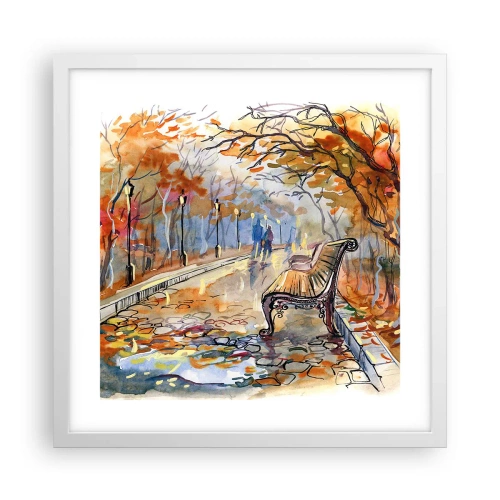 Plagát v bielom ráme - Spoločne putovať jeseňou - 40x40 cm