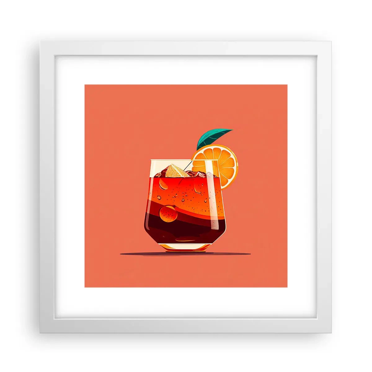 Plagát v bielom ráme - Letné osvieženie - 30x30 cm