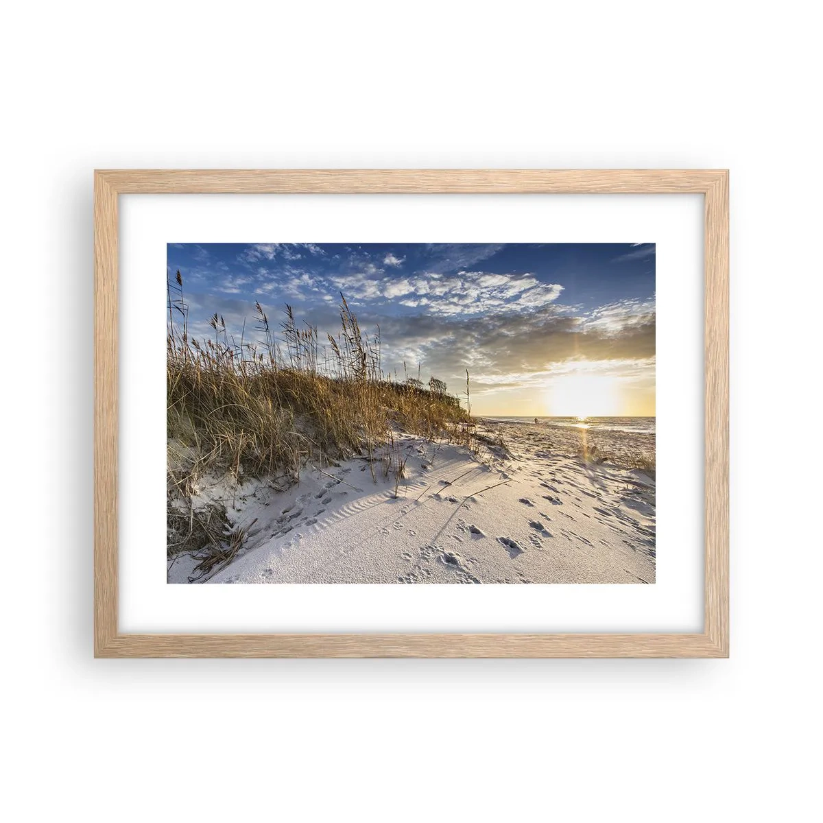 Plagát v ráme zo svetlého duba - Pozvánka na prechádzku - 40x30 cm