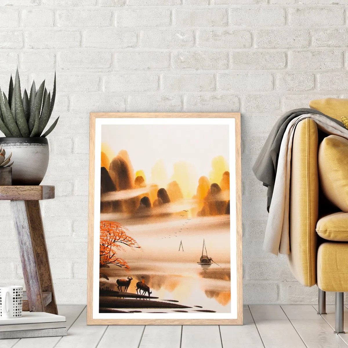 Plagát v ráme zo svetlého duba - Ďalej ako na Ďalekom východe - 50x70 cm