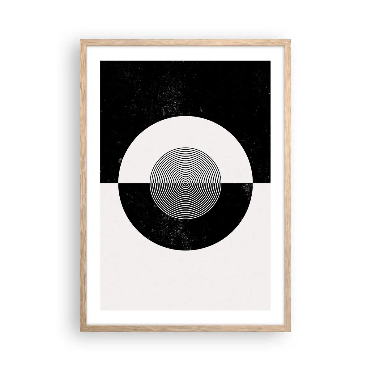 Plagát v ráme zo svetlého duba - Harmónia v čiernej a bielej - 50x70 cm