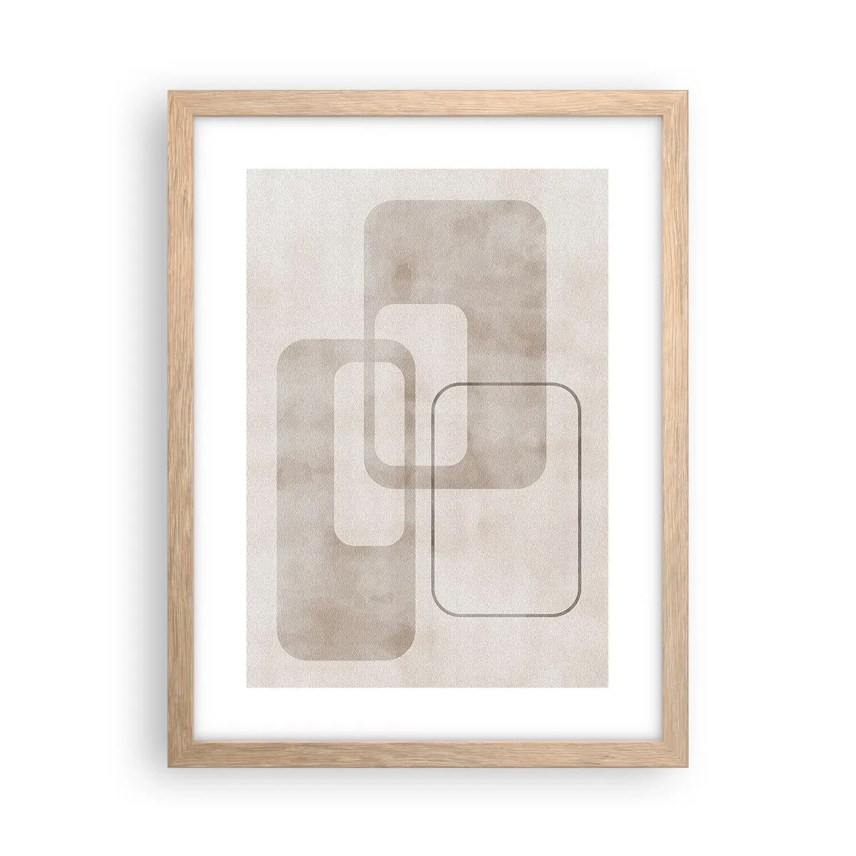 Plagát v ráme zo svetlého duba - Geometrická fúga - 30x40 cm