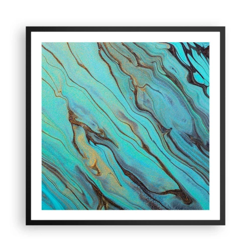 Plagát v čiernom ráme - Tyrkysový príliv - 60x60 cm