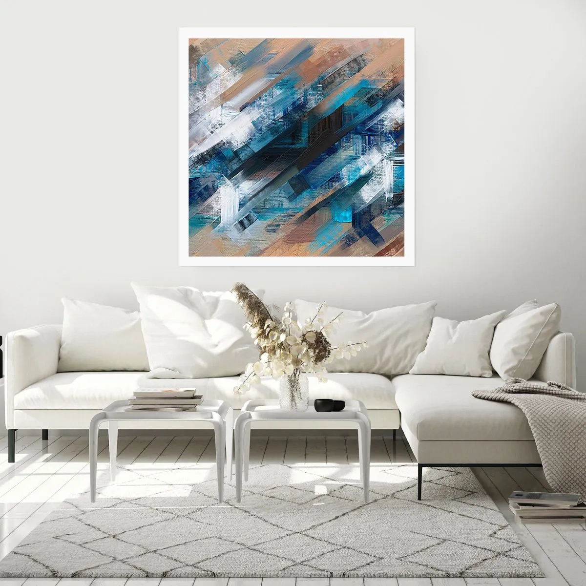 Plagát - Modrá šikmosť - 60x60 cm