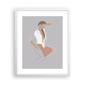 Plagát v bielom ráme - Obrys pôvabu - 40x50 cm