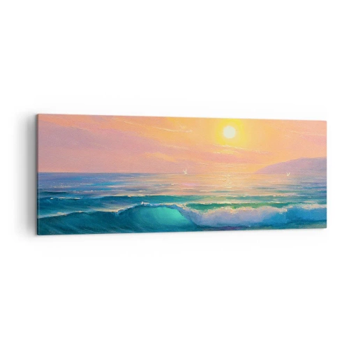 Obraz na plátne - Tyrkysová pieseň vĺn - 140x50 cm