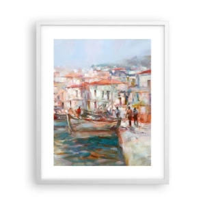 Plagát v bielom ráme - Pastelová dovolenka - 40x50 cm