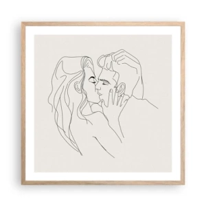 Plagát v ráme zo svetlého duba - Zamotaní citom - 60x60 cm