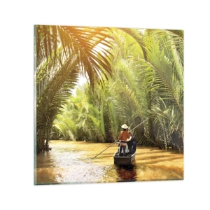 Obraz na skle - Palmovou roklinou - 60x60 cm