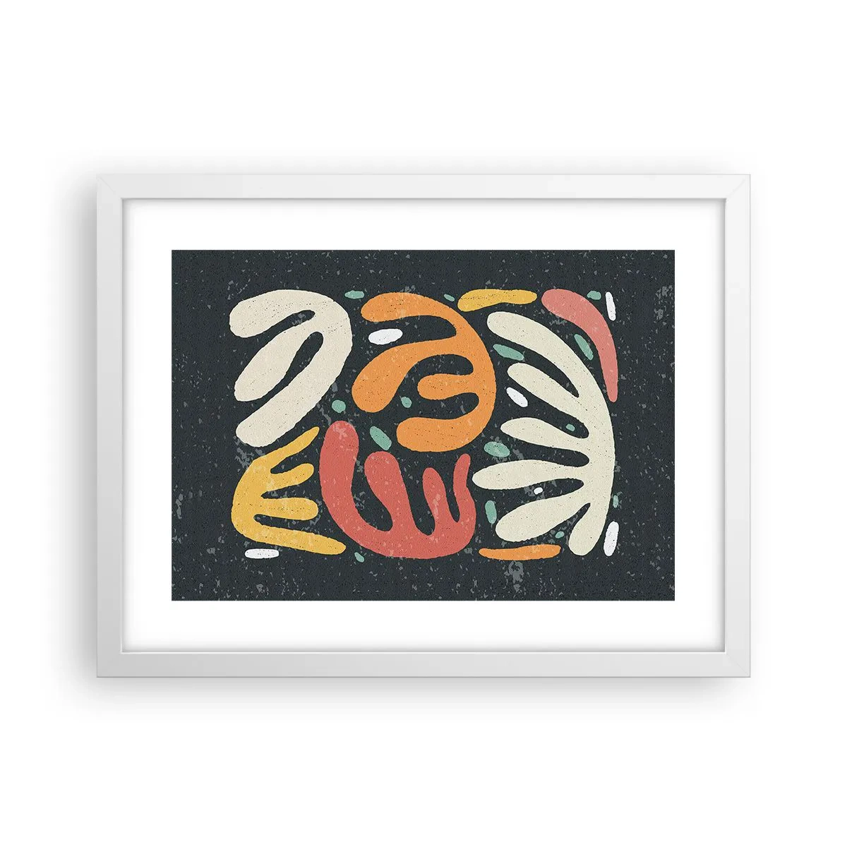 Plagát v bielom ráme - Kompozícia – hneď ťa chytím - 40x30 cm