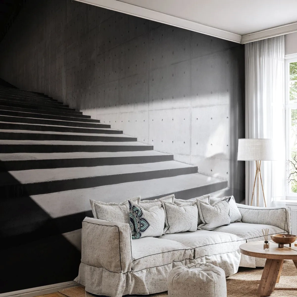 Fototapeta Premium Canvas - Surová krása modernizmu - Priemyselný, Architektúra, Schody - 200x140 cm