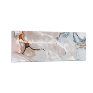 Obraz na skle - Modré meandre pod bielou - 140x50 cm