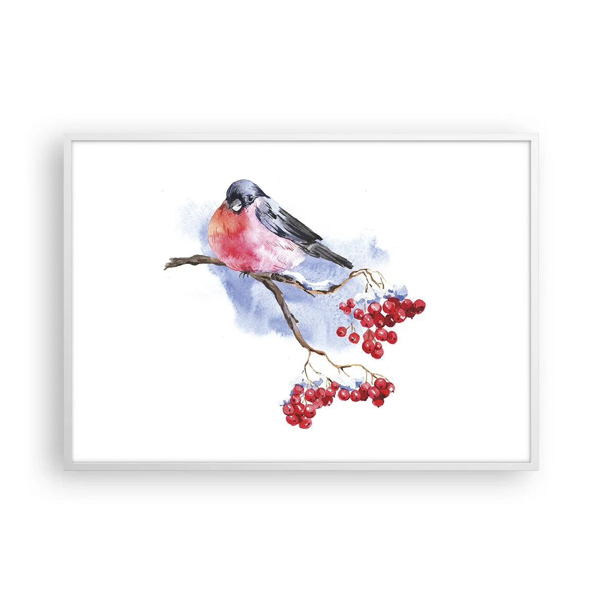 Plagát v bielom ráme - Farebná zima - 100x70 cm