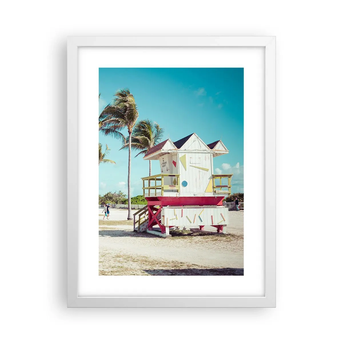 Plagát v bielom ráme - Čaká ťa krásny deň - 30x40 cm