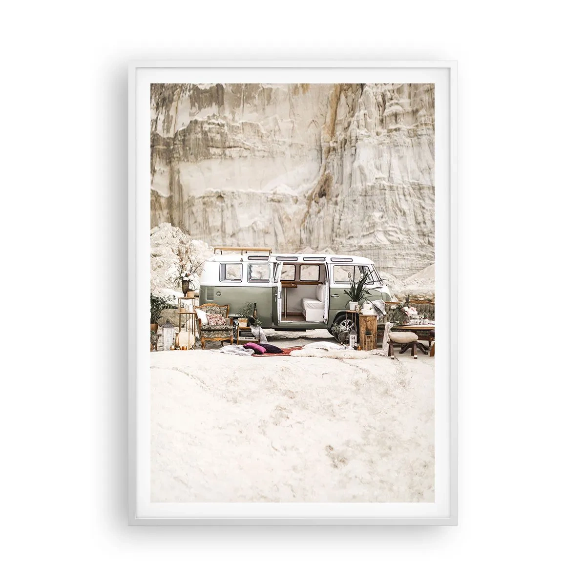 Plagát v bielom ráme - Cesta práve začína - 70x100 cm