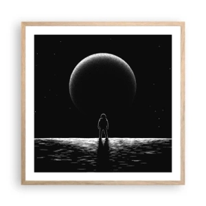 Plagát v ráme zo svetlého duba - Tvári v tvár - 60x60 cm