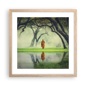 Plagát v ráme zo svetlého duba - Na ceste k osvieteniu - 40x40 cm