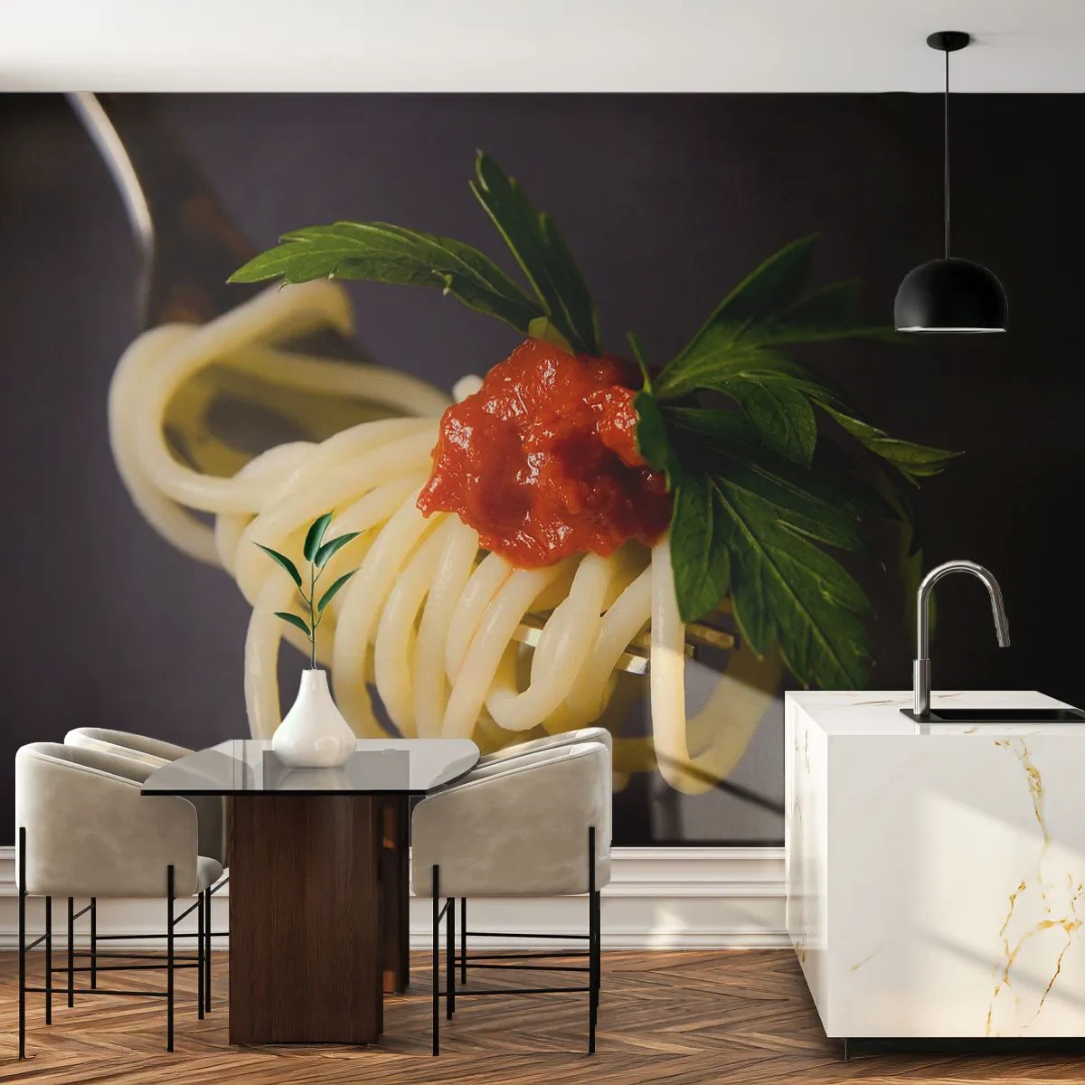 Fototapeta Premium Sand - Chutný kúsok - Gastronómia, Špagety, Taliansko - 100x70 cm