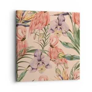 Obraz na plátne - Ružový balet v kvetoch - 30x30 cm