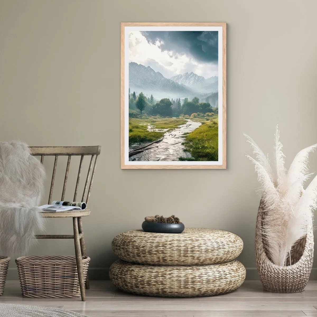 Plagát v ráme zo svetlého duba - Tam a späť - 40x50 cm