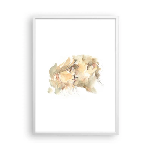 Plagát v bielom ráme - Nájdená polovica? - 50x70 cm