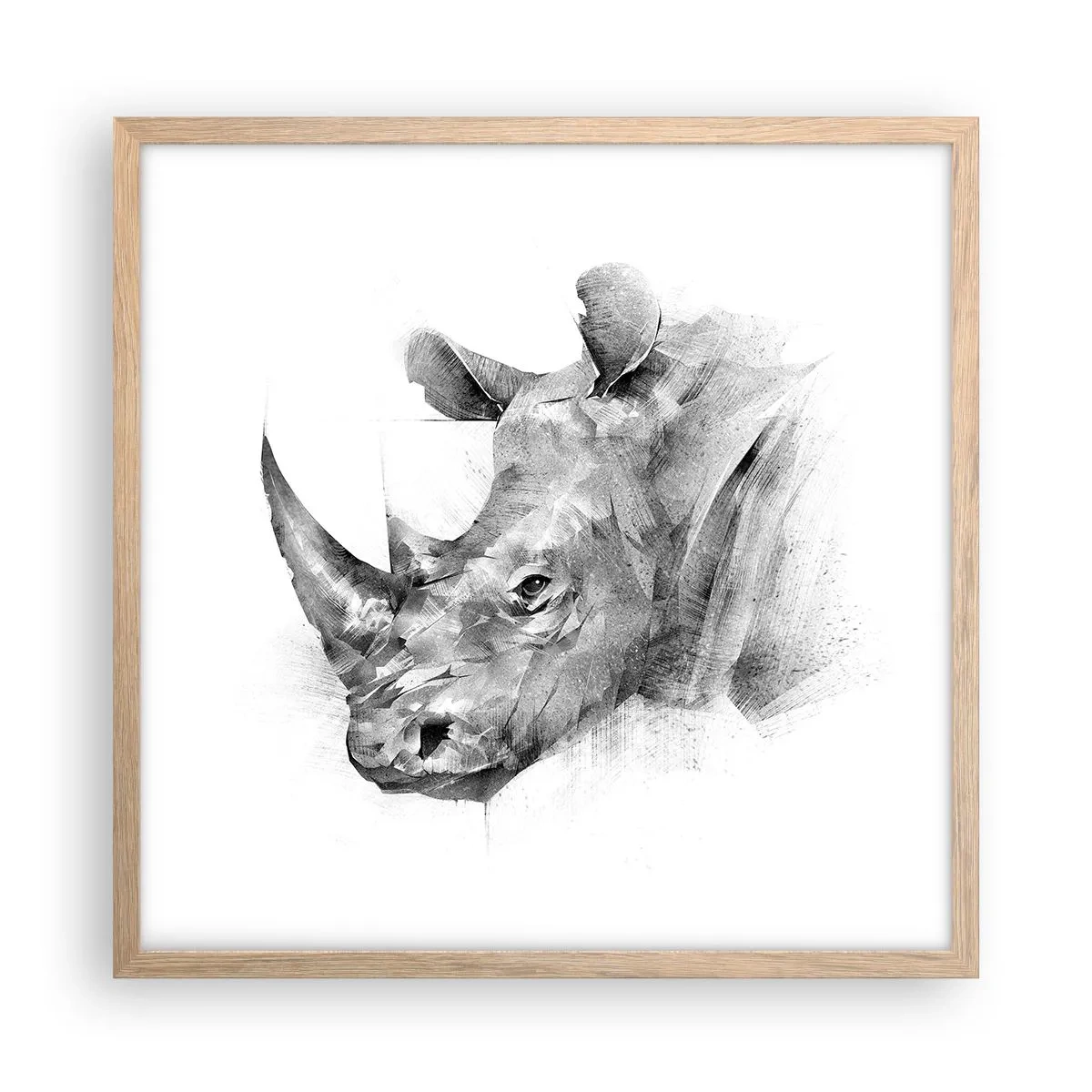 Plagát v ráme zo svetlého duba - Africký portrét - 50x50 cm