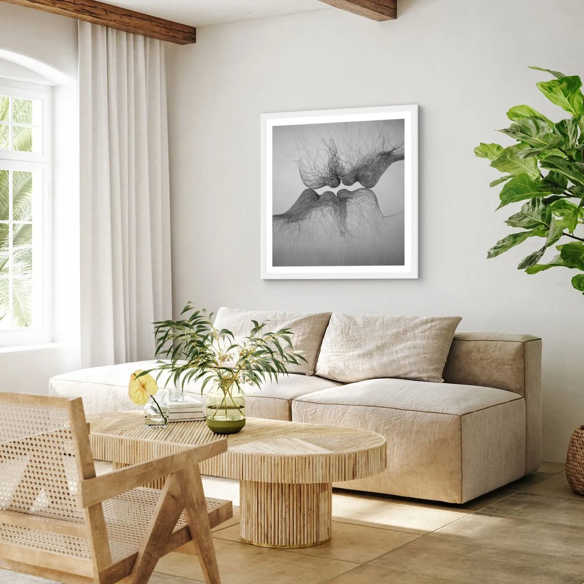 Plagát v bielom ráme - Bozk vetra - 40x40 cm