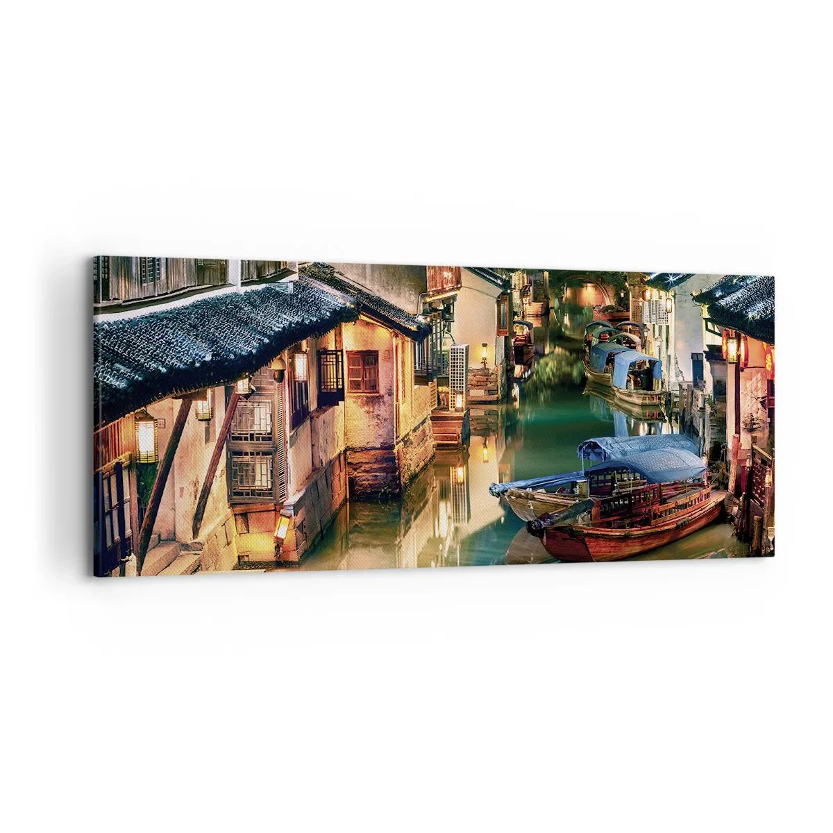 Obraz na plátne - Večer na čínskej ulici - 120x50 cm