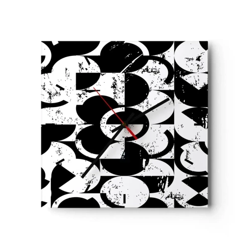 Nástenné hodiny - Biele je biele a čierne čierne - 30x30 cm