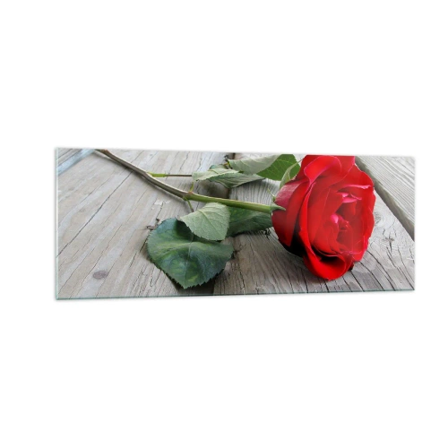 Obraz na skle - Štúdia v šarlátovej - 140x50 cm