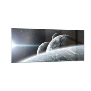 Obraz na skle - Vesmírna hudba sfér - 100x40 cm