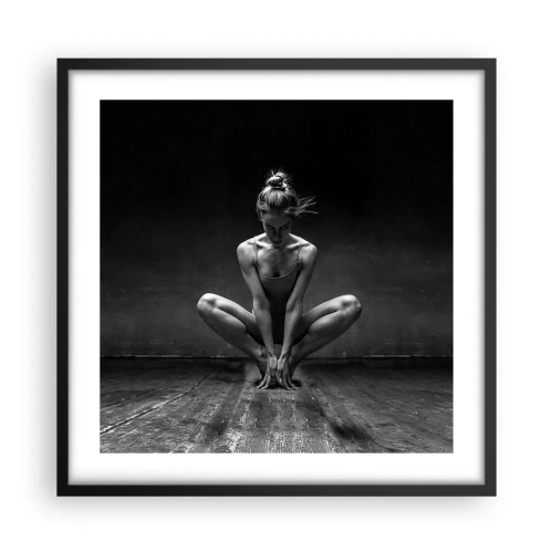 Plagát v čiernom ráme - Koncentrácia tanečnej energie - 50x50 cm