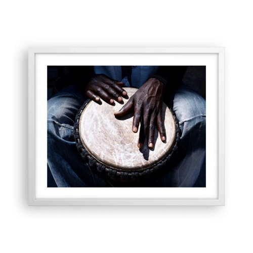 Plagát v bielom ráme - Žite vo svojom rytme - 50x40 cm