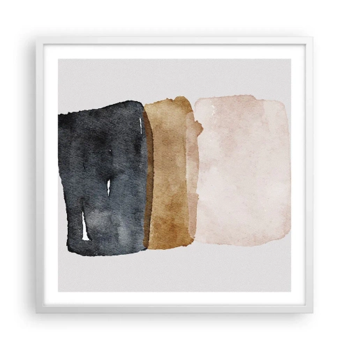 Plagát v bielom ráme - Kompozícia zemitých farieb - 60x60 cm