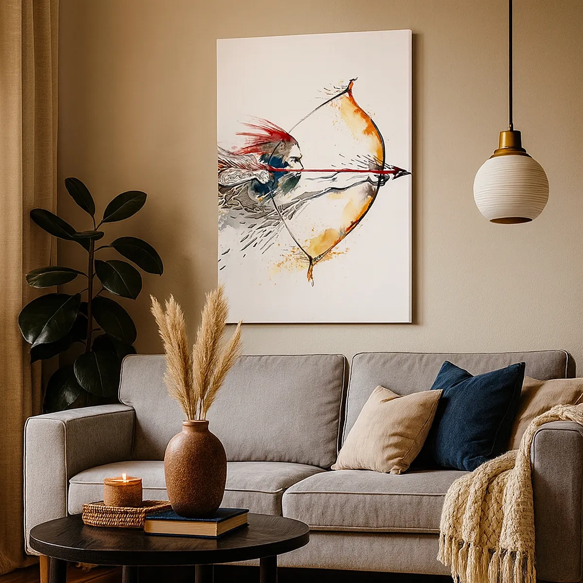 Obraz na plátne - Mýtický bojovník s ohnivým lukom - 50x70 cm