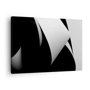 Obraz na plátne - Abstraktné tvary v čiernej a bielej farbe s výraznými kontrastmi - 70x50cm - Svetlo z hlbín tieňa - Moderná nástenná dekorácia do obývacej izby a spálne ARTTOR