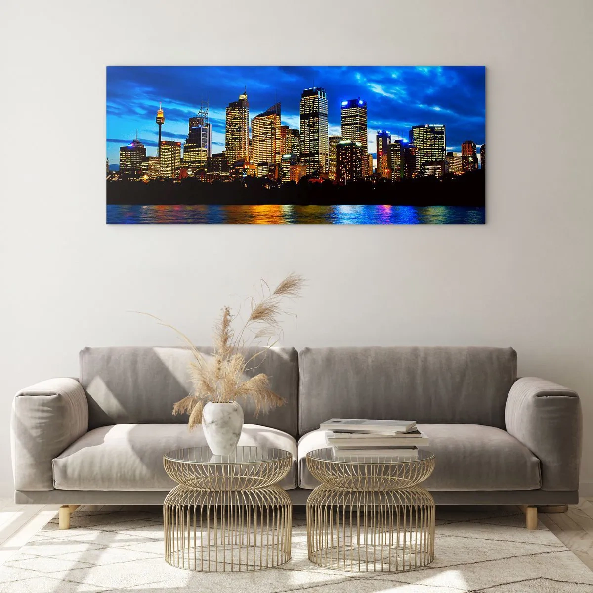 Obraz na skle - Noc svetiel a farieb - 160x50 cm