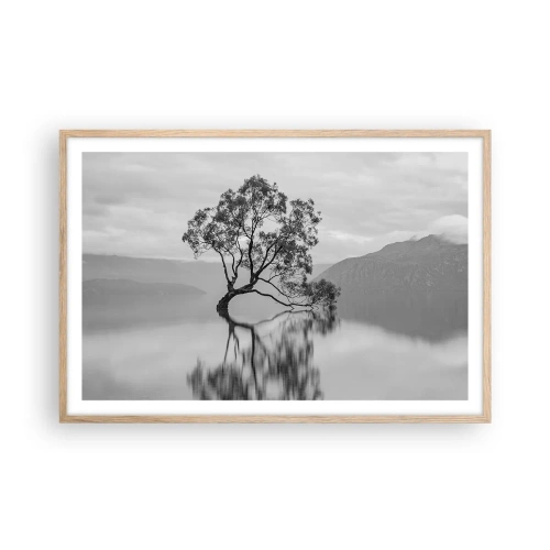 Plagát v ráme zo svetlého duba - Existuje taká krajina - 91x61 cm