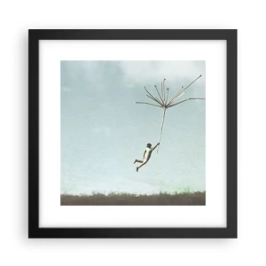 Plagát v čiernom ráme - Lietajúca púpava - 30x30 cm