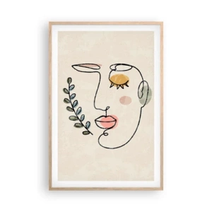 Plagát v ráme zo svetlého duba - Nájdený pokoj - 61x91 cm