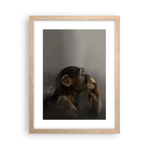 Plagát v ráme zo svetlého duba - Určite mysliteľ - 30x40 cm