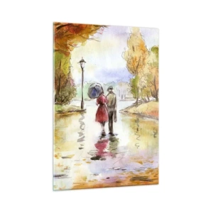 Obraz na skle - Romantická jeseň v parku
 - 50x70 cm