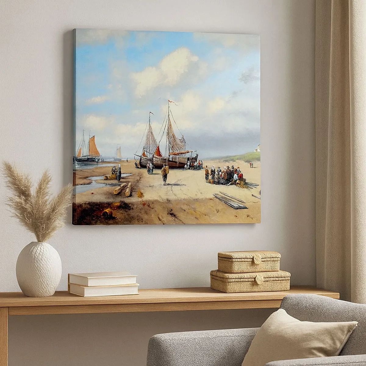 Obraz na plátne - Po úspešnom rybolove - 30x30 cm